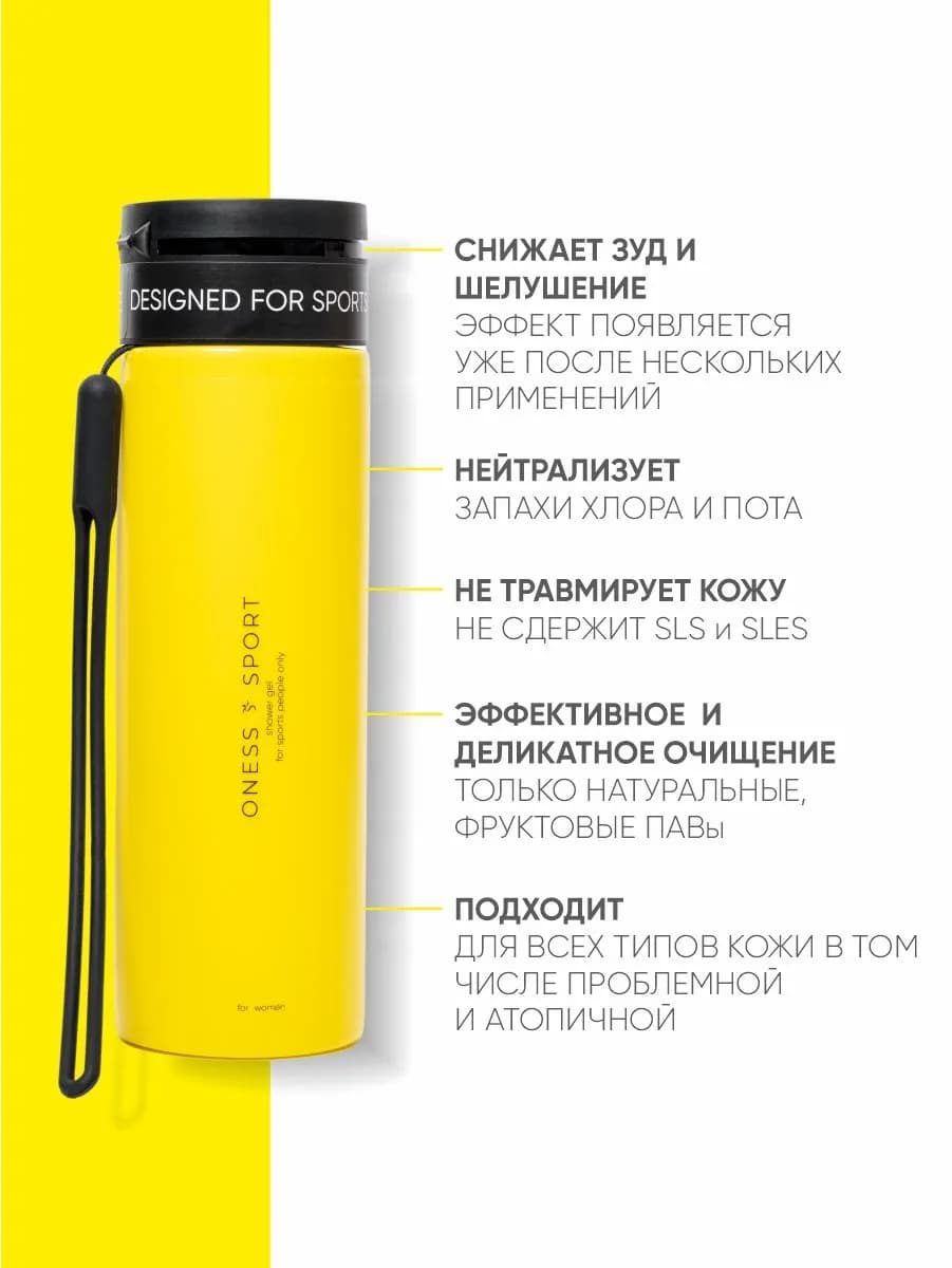 ONESS SPORT гель для душа увлажняющий, после спорта - миниатюра 2