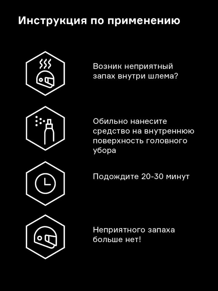 Средство от запаха нейтрализатор Helmetex Pro для шлемов с ароматом Protect, 100 мл - миниатюра 4